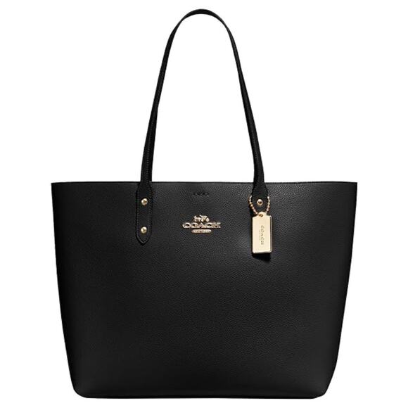 Coach Ew Nomad Pebble Leather Woman Tote Bag Black F72673 - Picture 1 of 16
